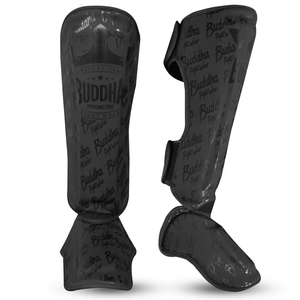 Espinilleras para niños Buddha negro mate